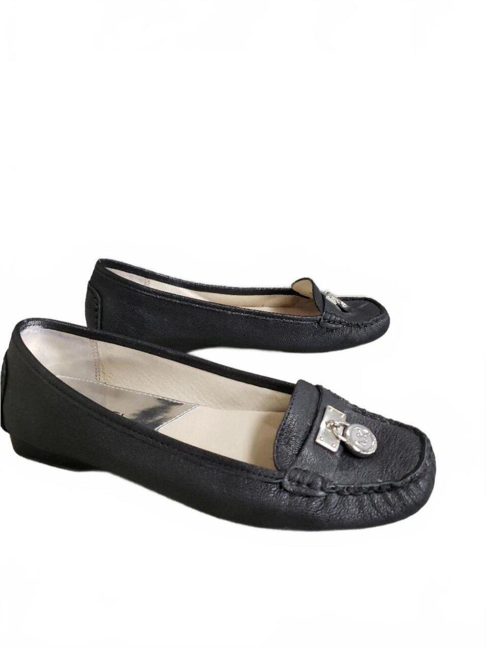 Michael Kors Size 7.5 Black Leather Loafer Flats - Picture 5 of 8